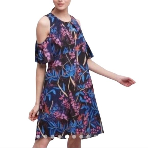 Anthropologie Maeve Elia Floral Cold Shoulder Dress - Picture 1 of 8